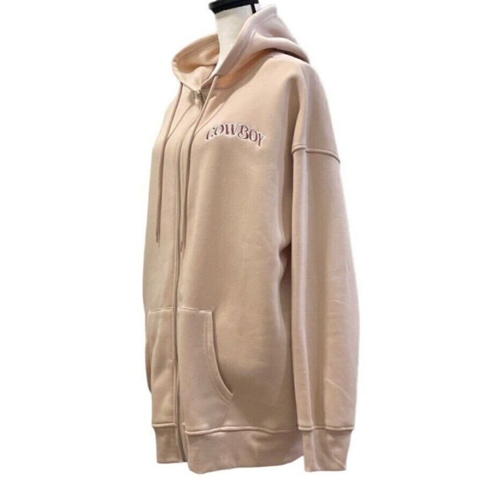 Rue21 Womens Embroidered Zip Up Sweatshirt Hoodie Jacket Size L Drawstring - Picture 4 of 15